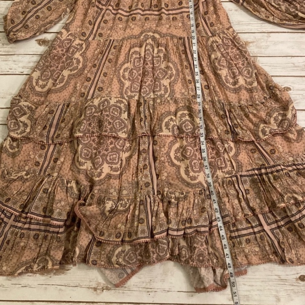 Spell X Elle Ferguson Collaboration Rumor Print Elle Gown Dusty Pink L - Picture 8 of 17
